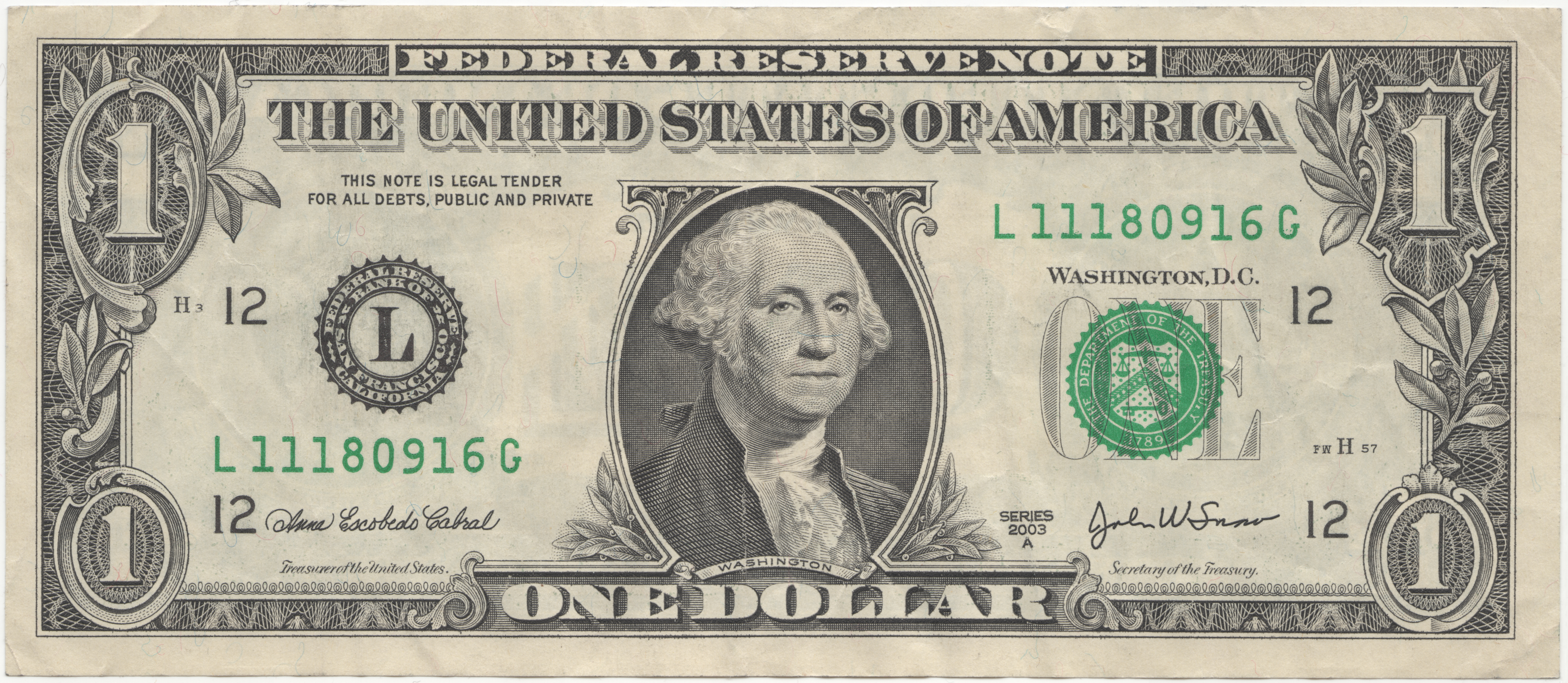 US-Dollar... United States one dollar bill, series 2003