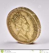 Britisches PfundThe photo of the one pound sterling.