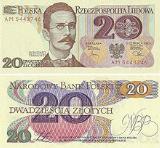 Polnischer Zloty20 zł note from the third series