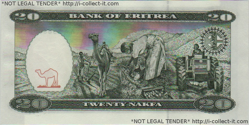 Eritreischer Nakfa... : View Banknote - Eritrea 20 Nakfa 1997