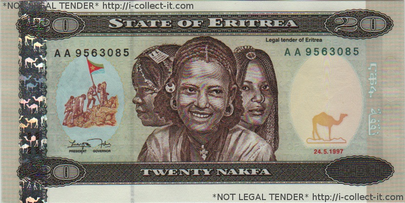 Eritreischer NakfaEritrean Nakfa Currency Flags Countries